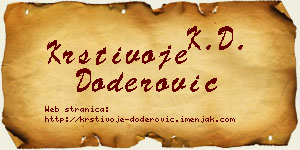 Krstivoje Doderović vizit kartica